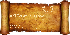 Kürtös Tibor névjegykártya